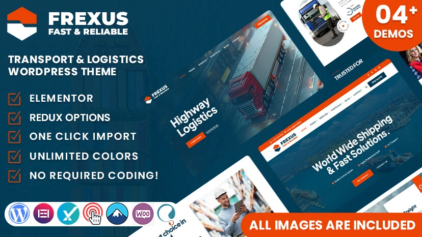Frexus Transport & Logistics WordPress Theme Preview